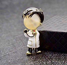 Mineli Gold Renk Doktor Broş