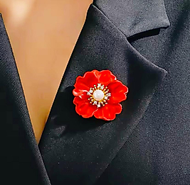 Zirkon Taşlı Altın Renk İnci Taşlı Mineli Tasarım Çiçek Broş