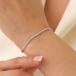 925 Ayar Gümüş Zirkon Taşlı Rodyumlu Suyolu Bileklik