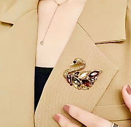 Gümüş Renk Zirkon Taşlı Rodyumlu Kristal Taşlı Tasarım Kuğu Broş