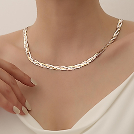 925 Ayar Gümüş Üç Renk İtalyan Örgü Zincir